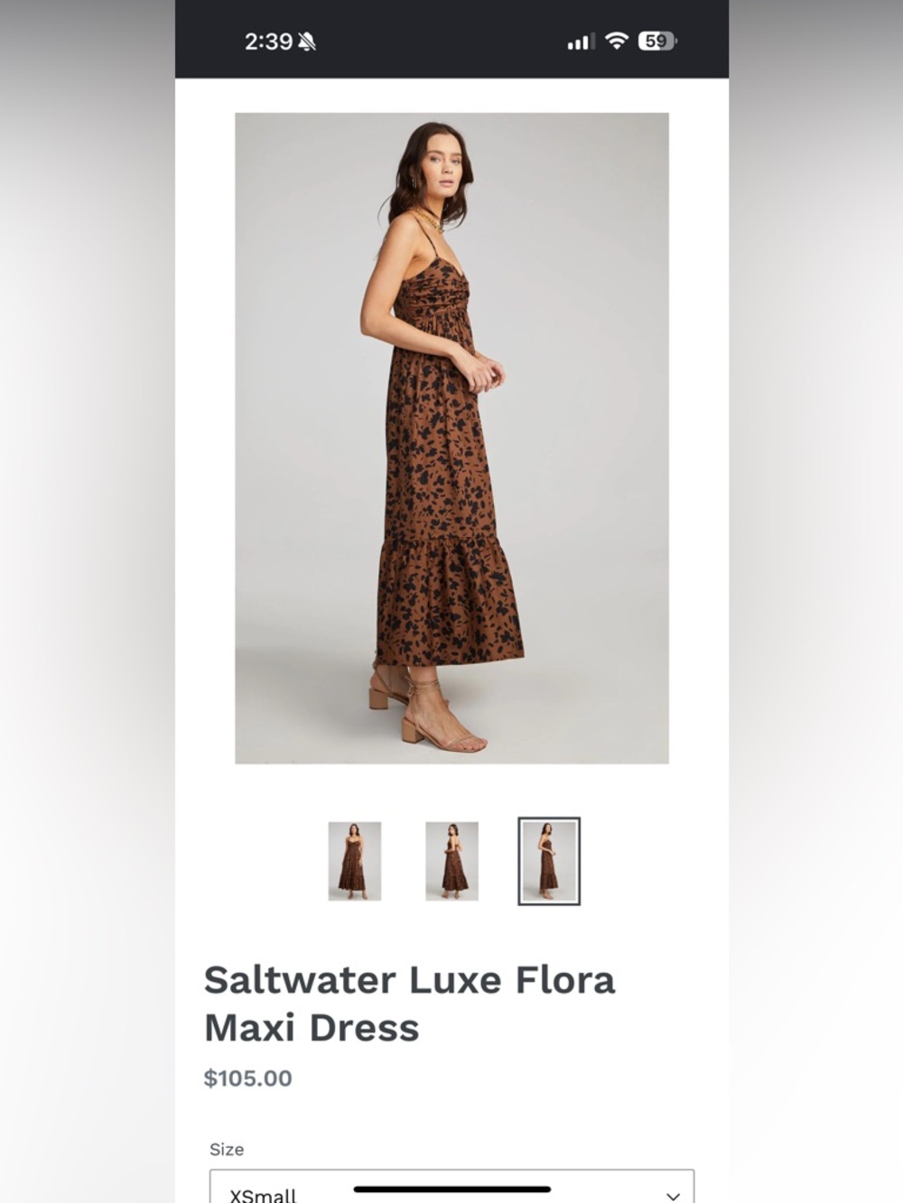 Saltwater Luxe Women’s Brown & Black Flora Maxi Dress - Picture 4 of 11